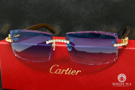 cartier glasses diamond cut.